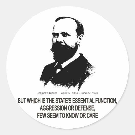 Benjamin Tucker Ronde Sticker (Voorkant)