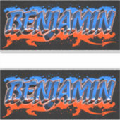 Benjamin Vorname Name Graffiti Aufkleber Sticker (Voorkant)