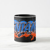 Benjamin Vorname Name Graffiti blue orange Tasse Mok (Midden)