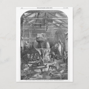 Benjamin Waterhouse Hawkins Studio Antiek Print Briefkaart