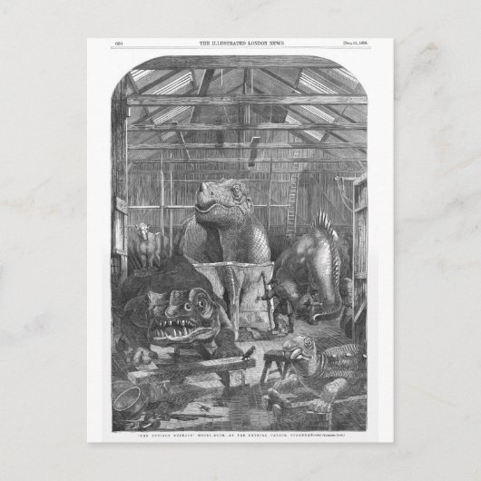 Benjamin Waterhouse Hawkins Studio Antiek Print Briefkaart (Voorkant)