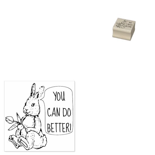 BENJI THE DO BETTER BUNNY RUBBER STEMP RUBBERSTEMPEL (Gestempeld)