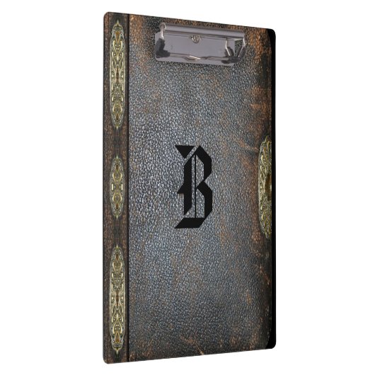Benjura Old Book Style Cool Monogram Klembord (Rechts)