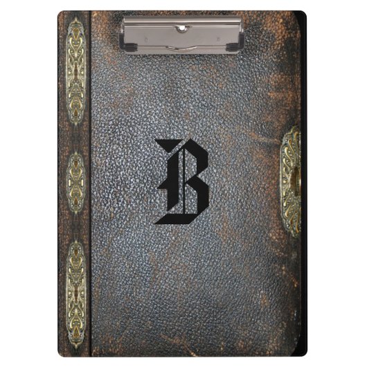 Benjura Old Book Style Cool Monogram Klembord (Voorkant)