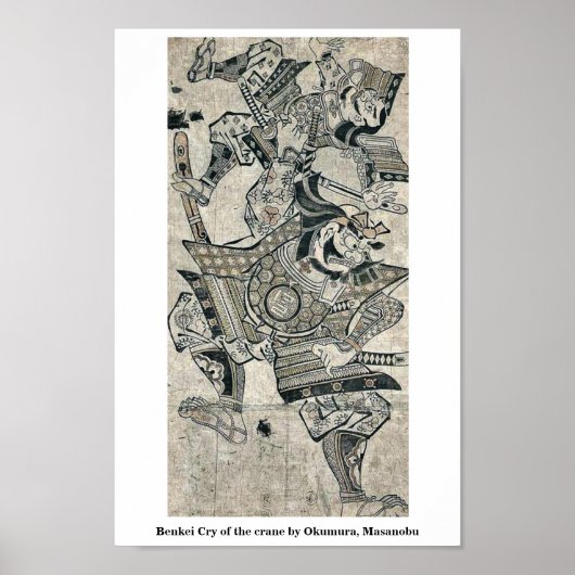 Benkei Cry van de kraan door Okumura, Masanobu Poster (Voorkant)