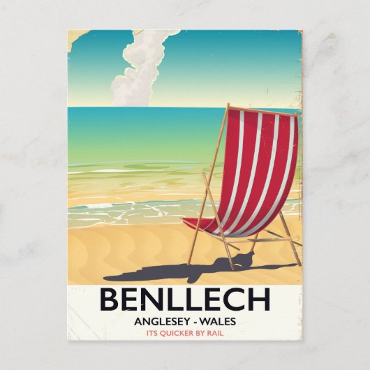 Benllech, Anglesey Wales vintage reisposter Briefkaart (Voorkant)