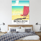 Benllech, Anglesey Wales vintage reisposter Canvas Afdruk (Insitu (Slaapkamer))