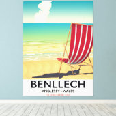Benllech, Anglesey Wales vintage reisposter Canvas Afdruk (Insitu (Houten vloer))