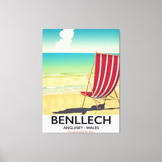 Benllech, Anglesey Wales vintage reisposter Canvas Afdruk (Voorkant)