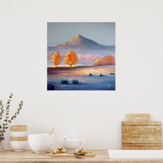 Bennachie Autumn Light-schilderdruk poster (Keuken)