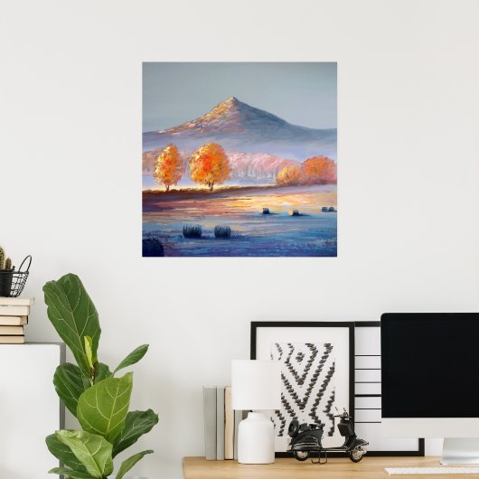 Bennachie Autumn Light-schilderdruk poster (Thuiskantoor)