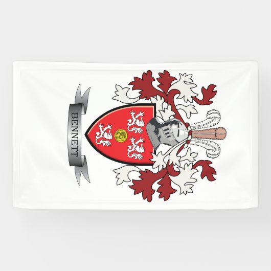 Bennett Family Crest Coat of Arms Spandoek (Horizontaal)