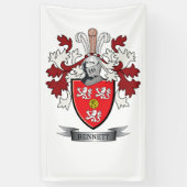 Bennett Family Crest Coat of Arms Spandoek (Verticaal)