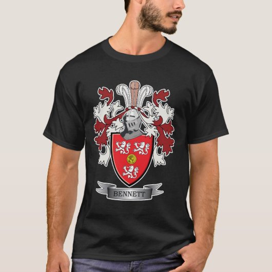 Bennett Family Crest Coat of Arms T-shirt (Voorkant)