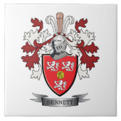 Bennett Family Crest Coat of Arms Tegeltje (Voorkant)