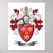 Bennett Family Crest Coat. Poster (Voorkant)