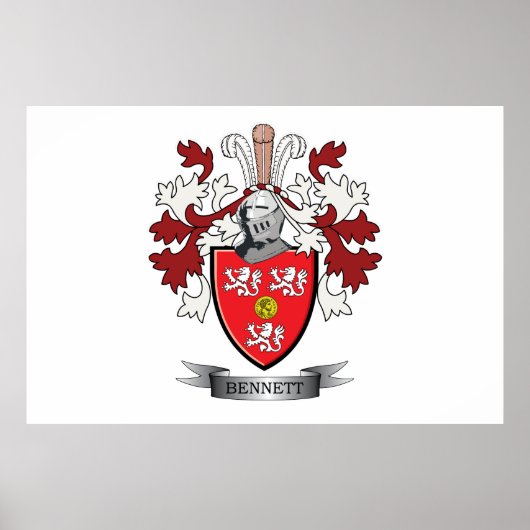 Bennett Family Crest Coat. Poster (Voorkant)