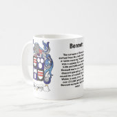 Bennett Family Crest op een mok (Voorkant links)