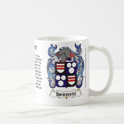 Bennett Family Crest op een mok (Rechts)