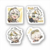 Bennett Genshin Impact 4 stuks stickerblad Extra Sticker (Voorkant)