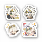 Bennett Genshin Impact 4 stuks stickerblad Sticker (Voorkant)
