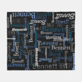 Bennett gepersonaliseerde naam blauwe grijze deken (Voorkant (Horizontaal))