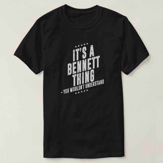 Bennett grappige achternaam grappige familie t-shirt (Design voorkant)