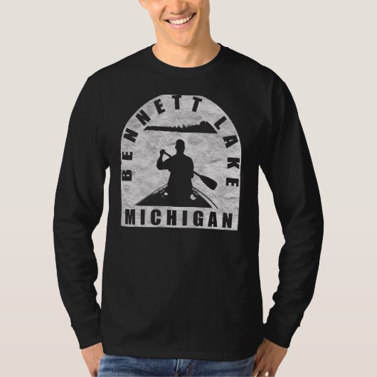 Bennett Lake Canoeing Michigan T-shirt (Voorkant)