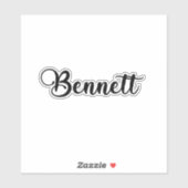 Bennett Naam - Handgeschreven kalligrafie Sticker (Vel)