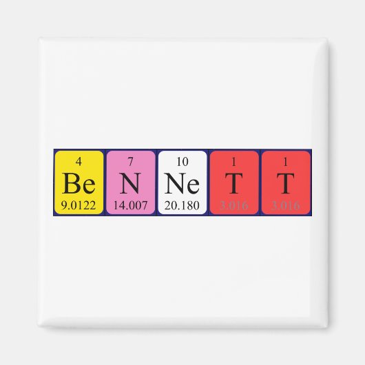 Bennett periodieke lijstnaam magnet (Voorkant)