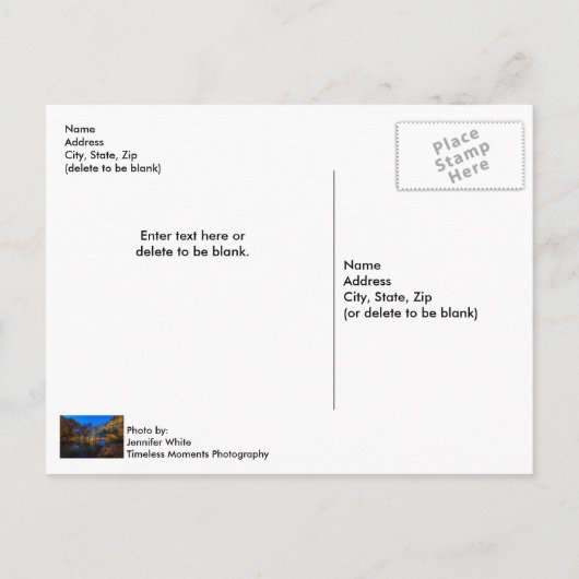 Bennett Spring Bridge Twilight Briefkaart (Achterkant)