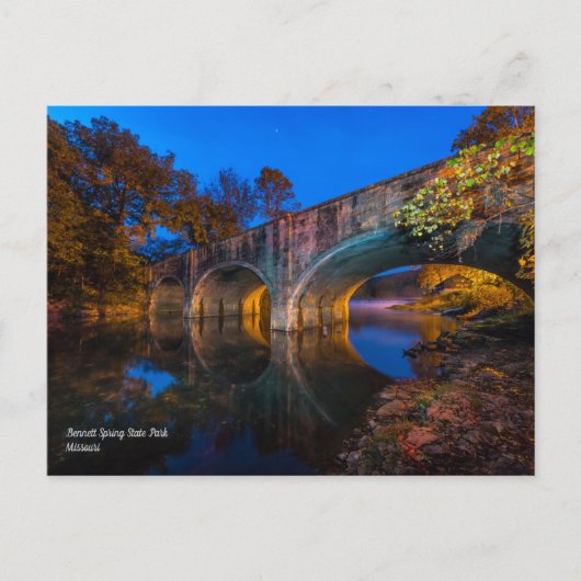 Bennett Spring Bridge Twilight Briefkaart (Voorkant)