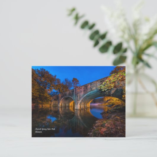 Bennett Spring Bridge Twilight Briefkaart (Staand voorkant)