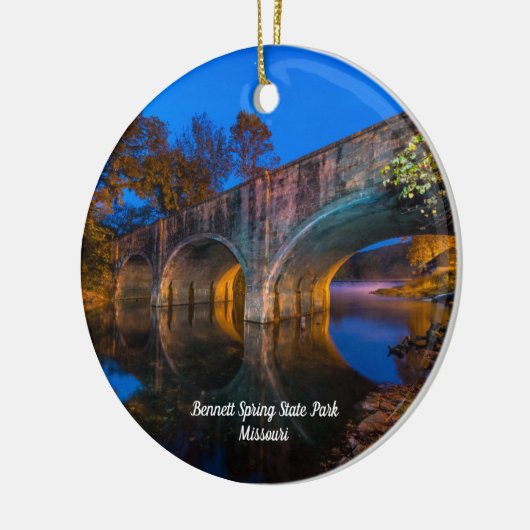 Bennett Spring Bridge Twilight Circle Ornament (Links)