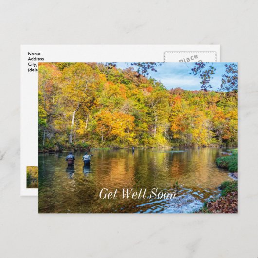 Bennett Spring Herfst Vis Postkaart Beterschap (Voorkant / Achterkant)