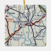 Bennettsville SC map Keramisch Ornament (Voorkant)