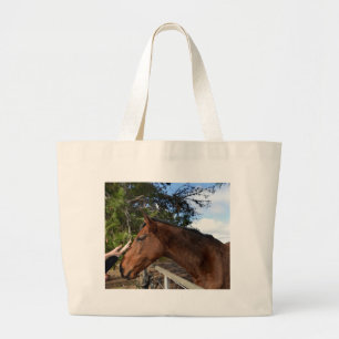 Bennie the Big Brown Horse die van een pat houdt, Grote Tote Bag
