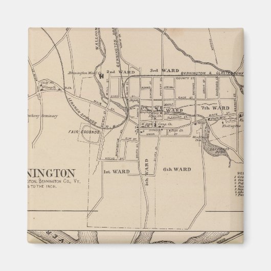 Bennington and Plan of Battleboro Magneet (Voorkant)