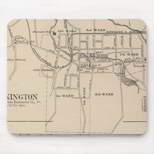 Bennington and Plan of Battleboro Muismat (Voorkant)