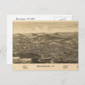 Bennington, Antiek kaart Vermont - 1887 (Voorkant / Achterkant)