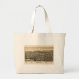 Bennington,  kaart Vermont Grote Tote Bag