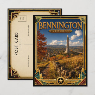 Bennington Vermont Vintage Art Deco Gouden Tijdper Briefkaart