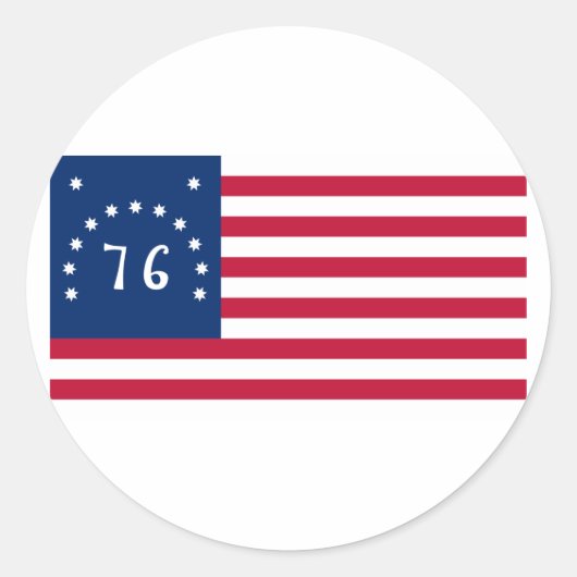 Bennington Vlag van de Amerikaanse Revolutie Ronde Sticker (Voorkant)
