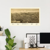Bennington, VT Panorama Map - 1887 Poster (Thuiskantoor)