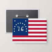 Bennington's Banner: De 76 Amerikaanse Battle Flag Button (Voorkant / Achterkant)