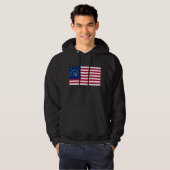 Bennington's Banner: De 76 Amerikaanse Battle Flag Hoodie (Voorkant volledig)