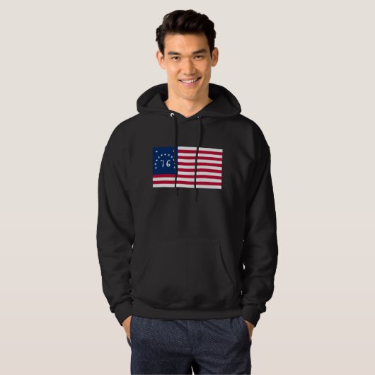 Bennington's Banner: De 76 Amerikaanse Battle Flag Hoodie (Voorkant volledig)
