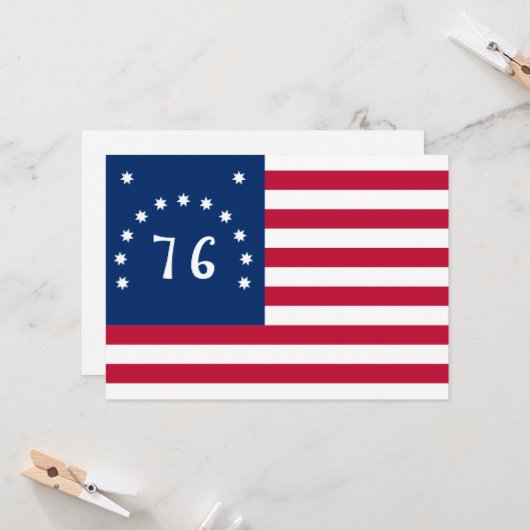 Bennington's Banner: De 76 Amerikaanse Battle Flag Kaart (Voorkant / Achterkant in situ)