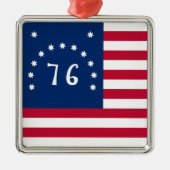 Bennington's Banner: De 76 Amerikaanse Battle Flag Metalen Ornament (Voorkant)