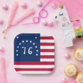 Bennington's Banner: De 76 Amerikaanse Battle Flag Papieren Bordje (Feest)